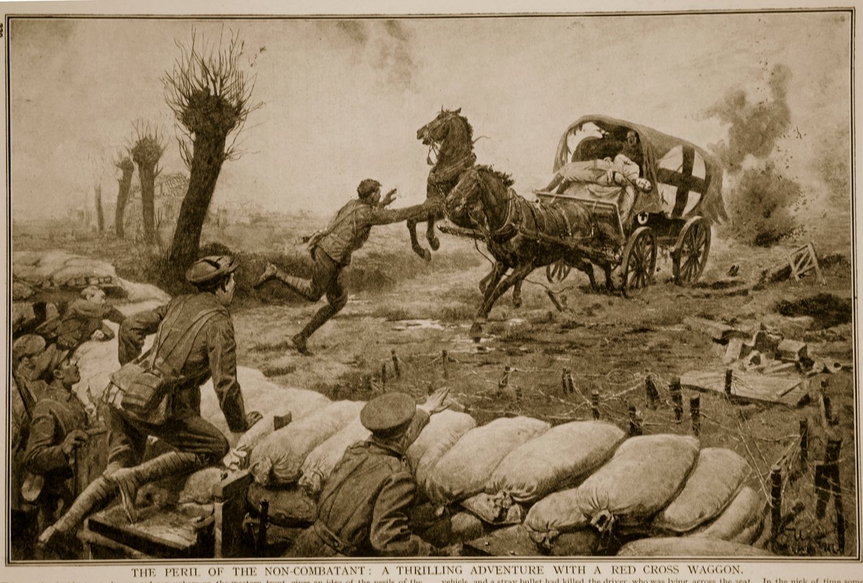 非战斗人员的危险，与红十字车的惊险冒险，1914-19 作者 英语学校