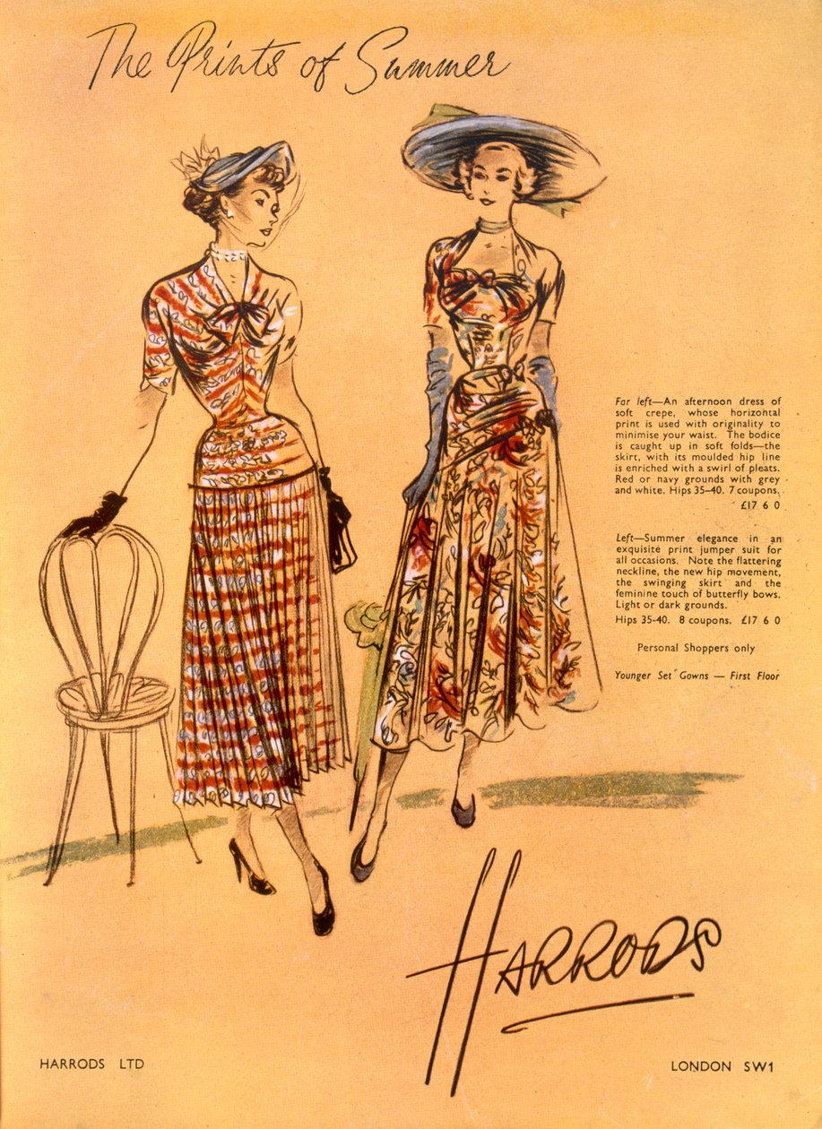 1948年6月，Harrods公司的夏季版画 作者 英语学校