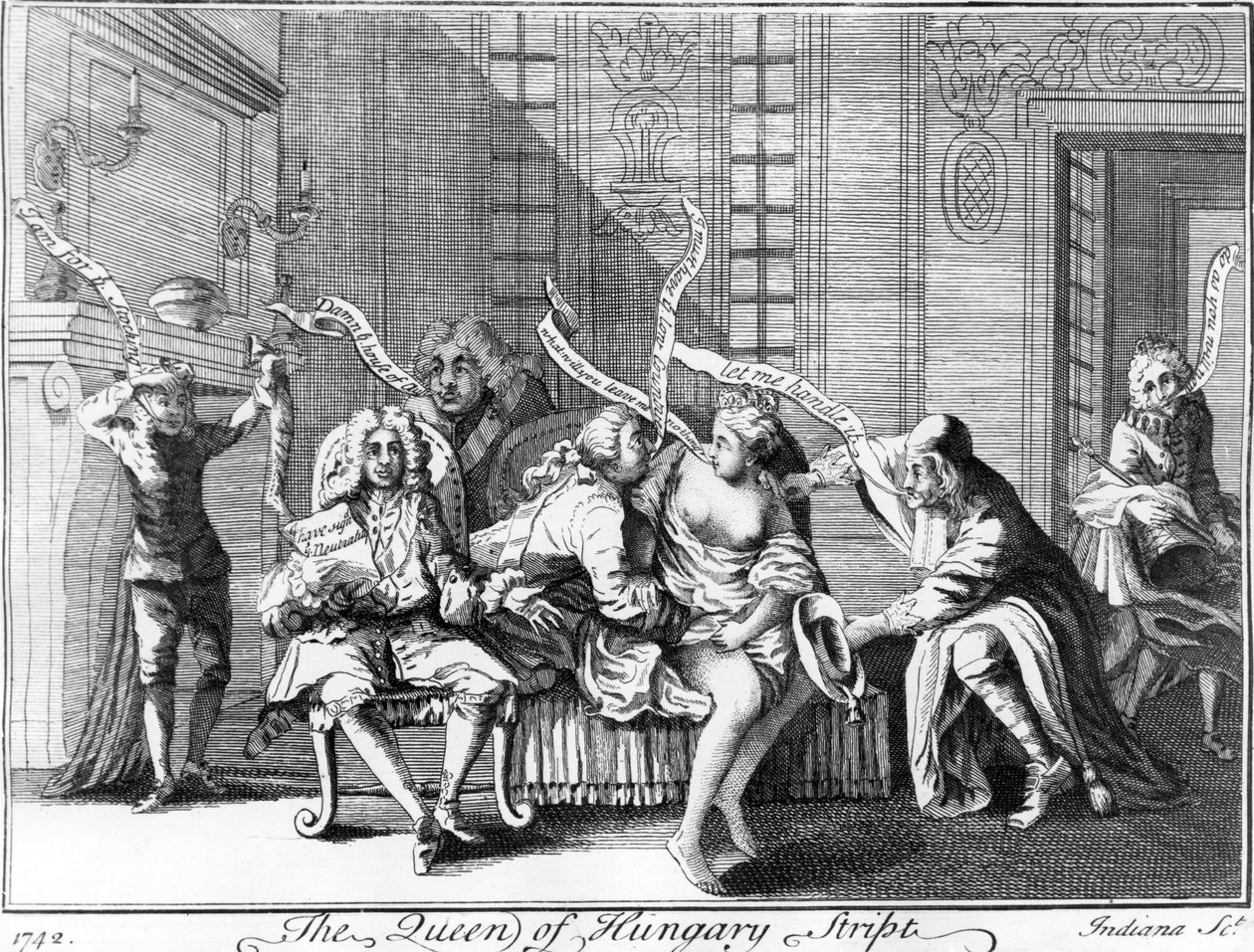 匈牙利女王脱衣舞，1742年 作者 英语学校