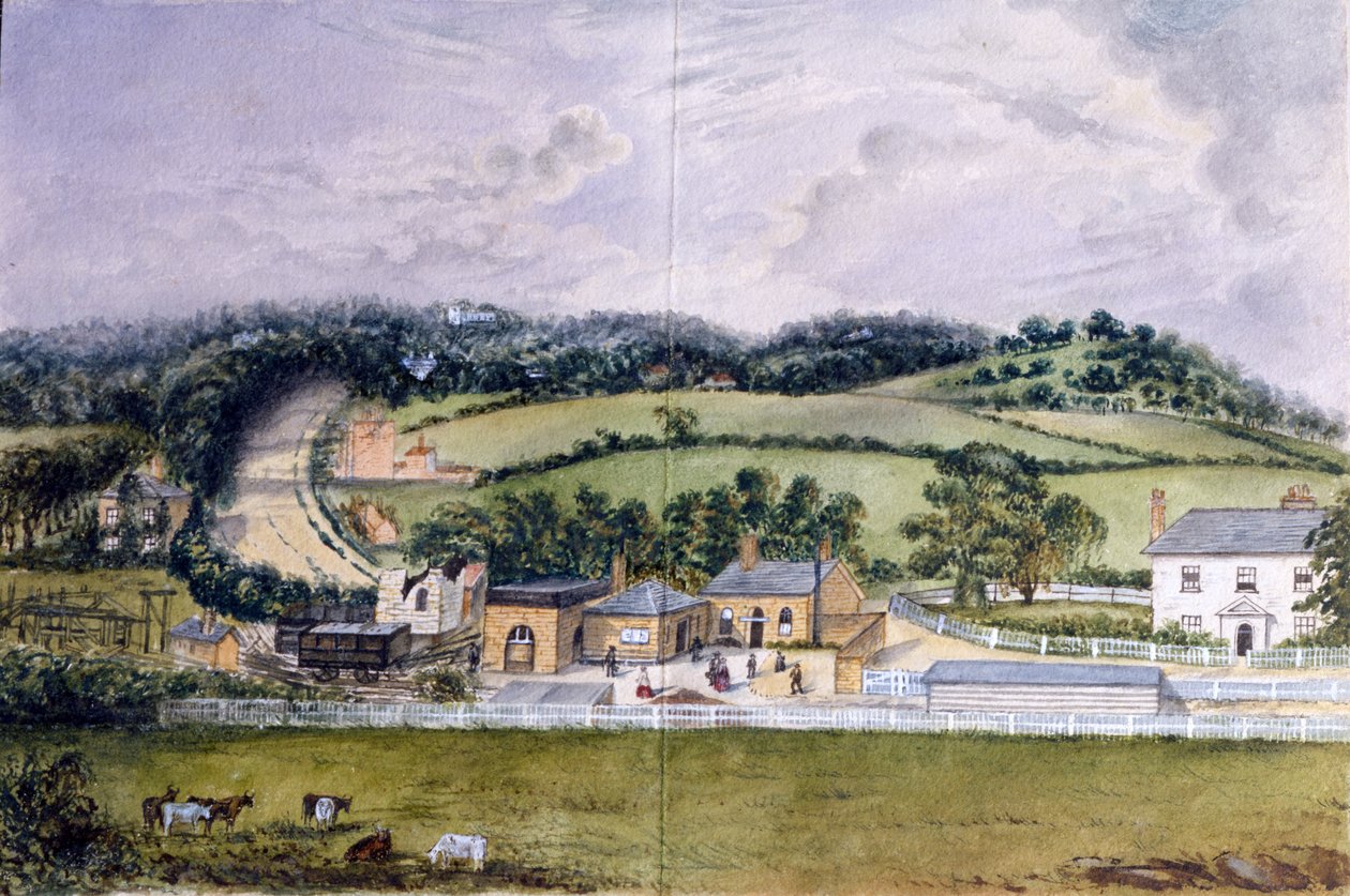 铁路总站，肯特，1860年（纸上wc） 作者 英语学校