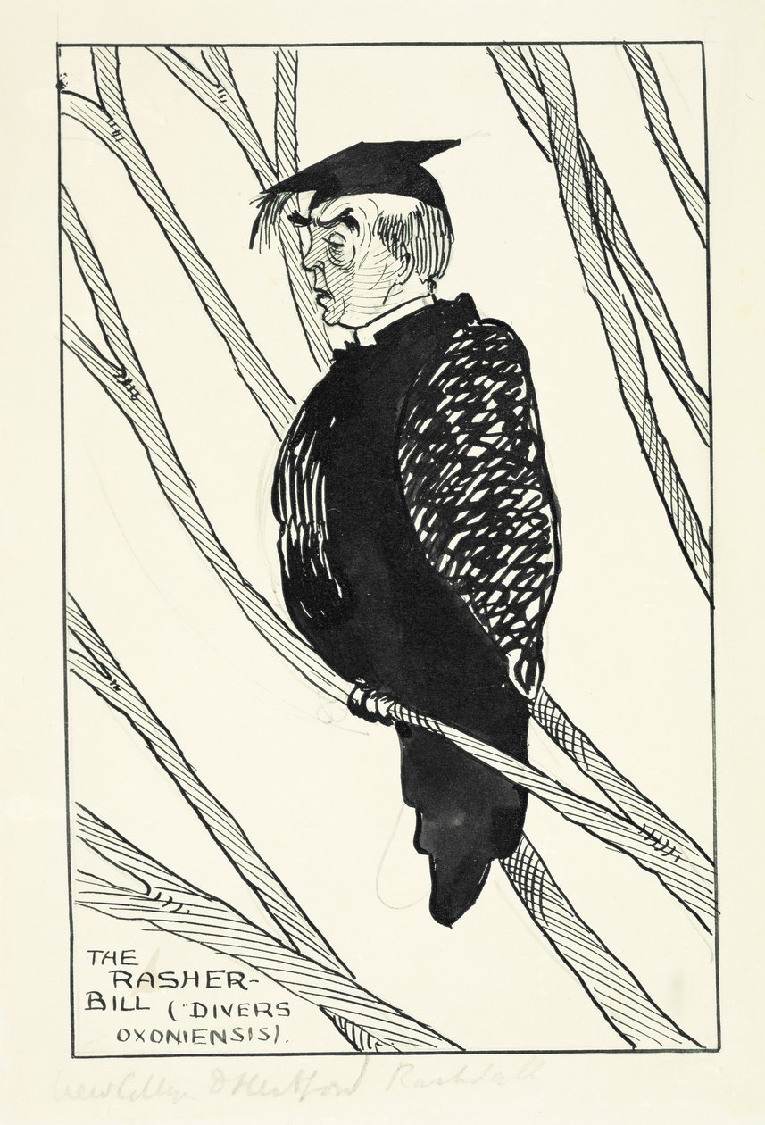 Rasher-Bill（Divers Oxoniensis）：黑斯廷斯拉什达尔（1858-1924）（钢笔墨水和铅笔在纸上） 作者 英语学校