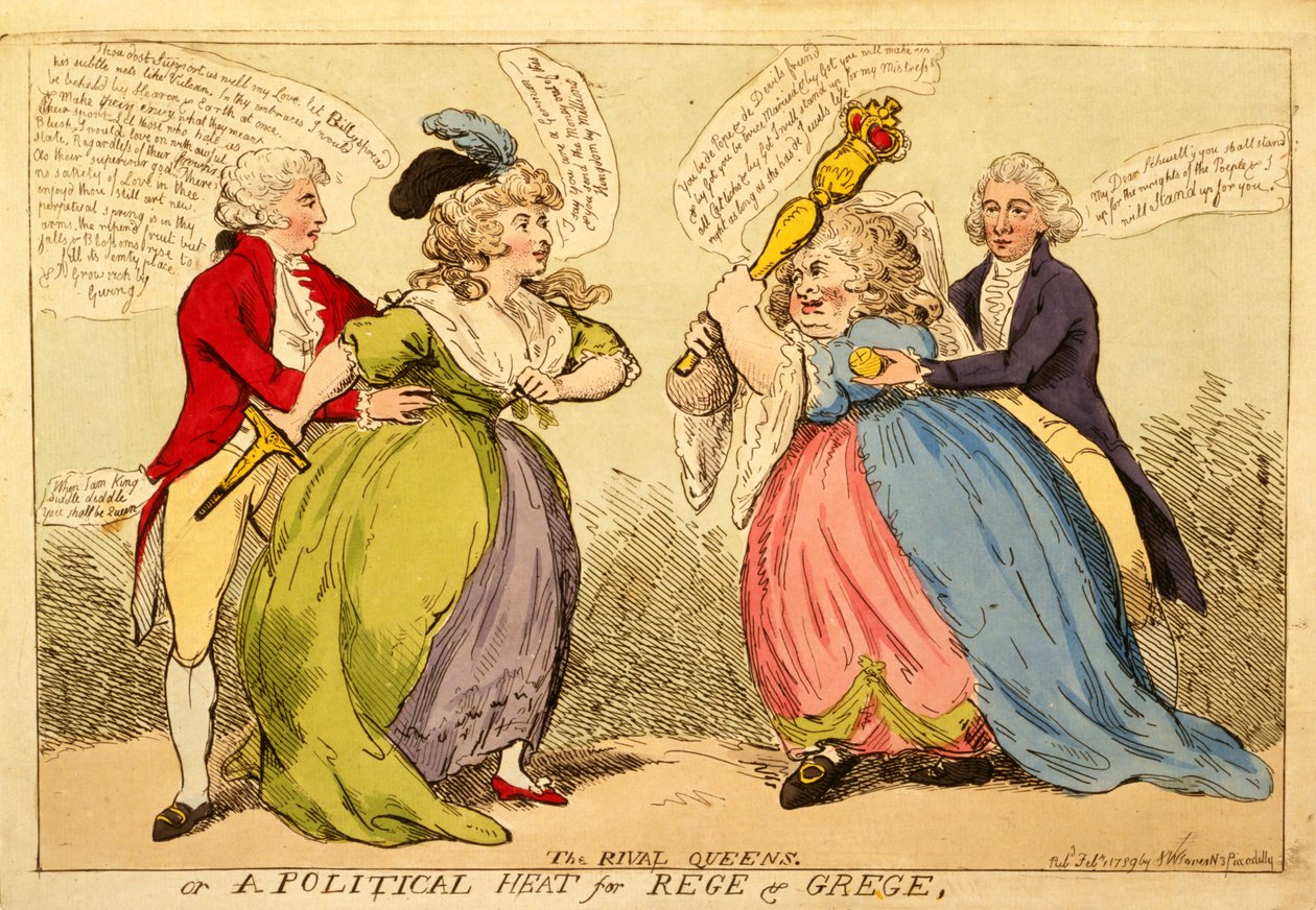 1789年的竞争皇后或雷吉和格雷格政治热（手工雕刻） 作者 英语学校
