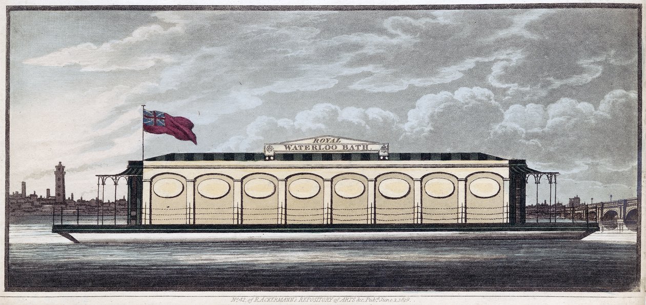 The Royal Waterloo Bath, pub. 1819 (colour engraving) 作者 英语学校