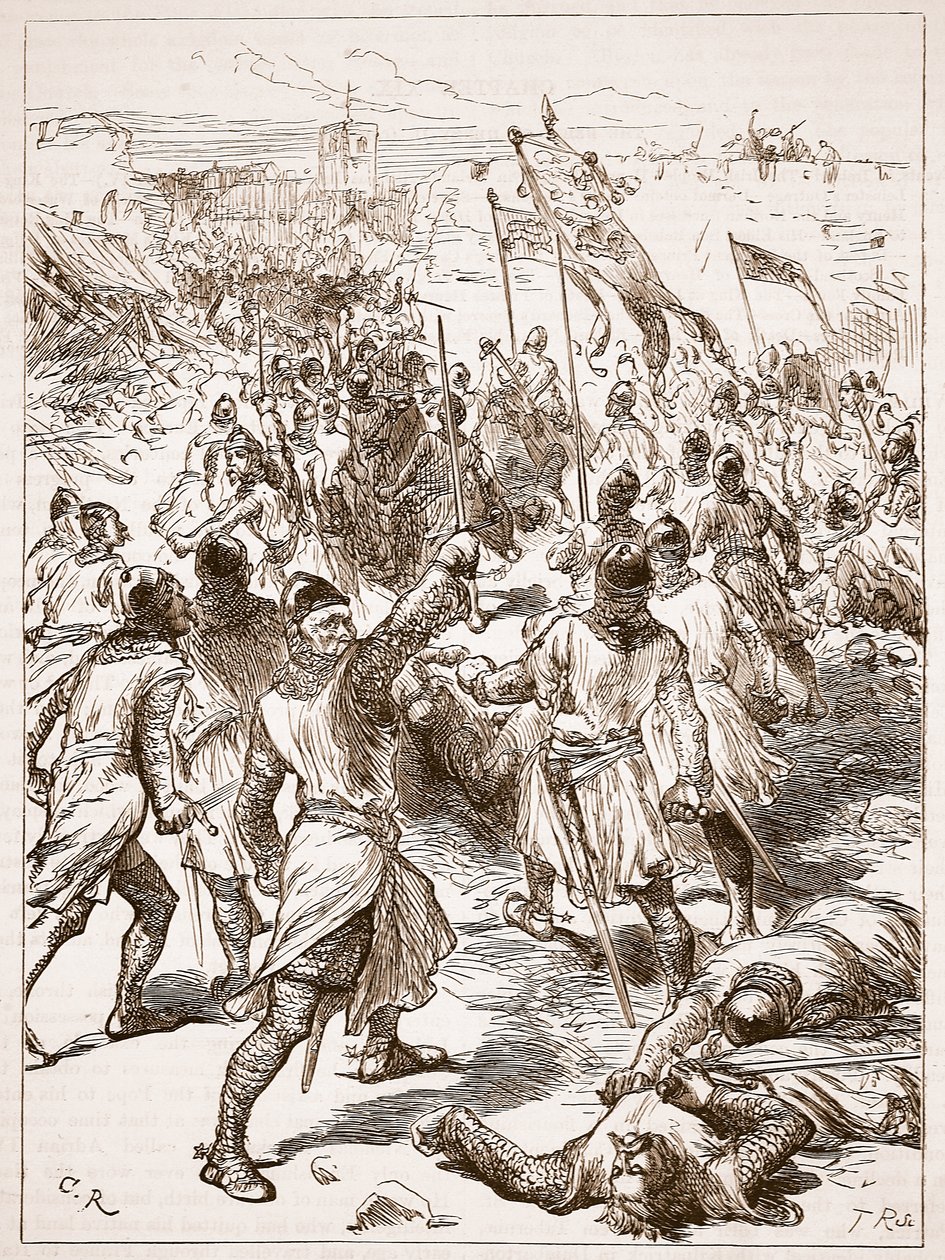 沃特福德围城，插图来自卡塞尔斯画报英国历史（棕褐色照片） 作者 英语学校