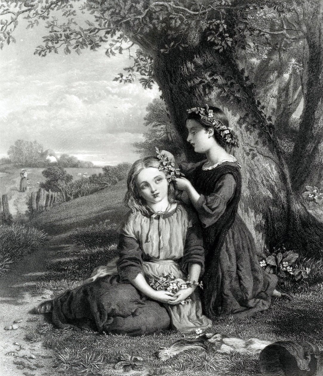 姐妹们，发表在艺术杂志（1867年），由C. Cousen，1867年刻 作者 英语学校