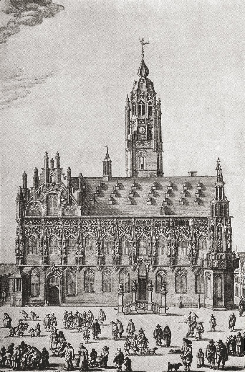 Stadhuis，米德尔堡，就像16世纪一样，来自JR Green的“英国人的短暂历史”，于1893年出版 作者 英语学校