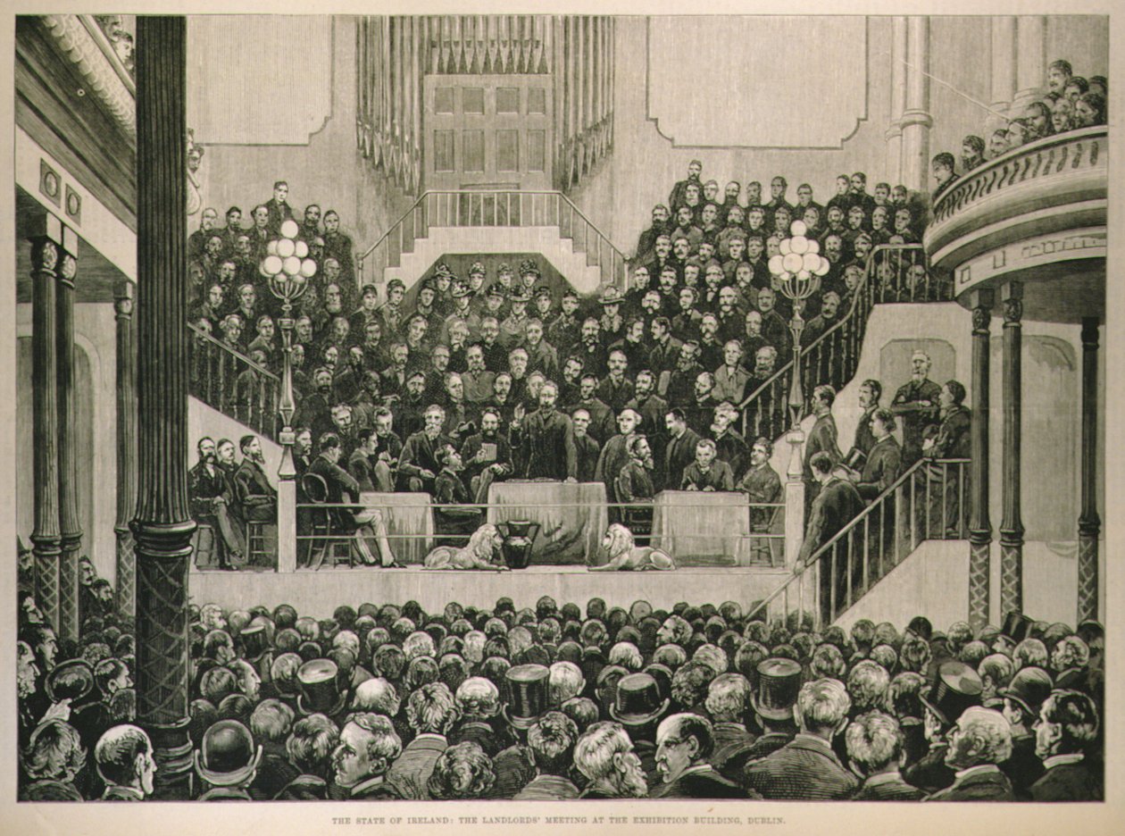 爱尔兰国家：都柏林展览大楼的斗地主会议，来自伦敦新闻画报，1882年1月14日 作者 英语学校