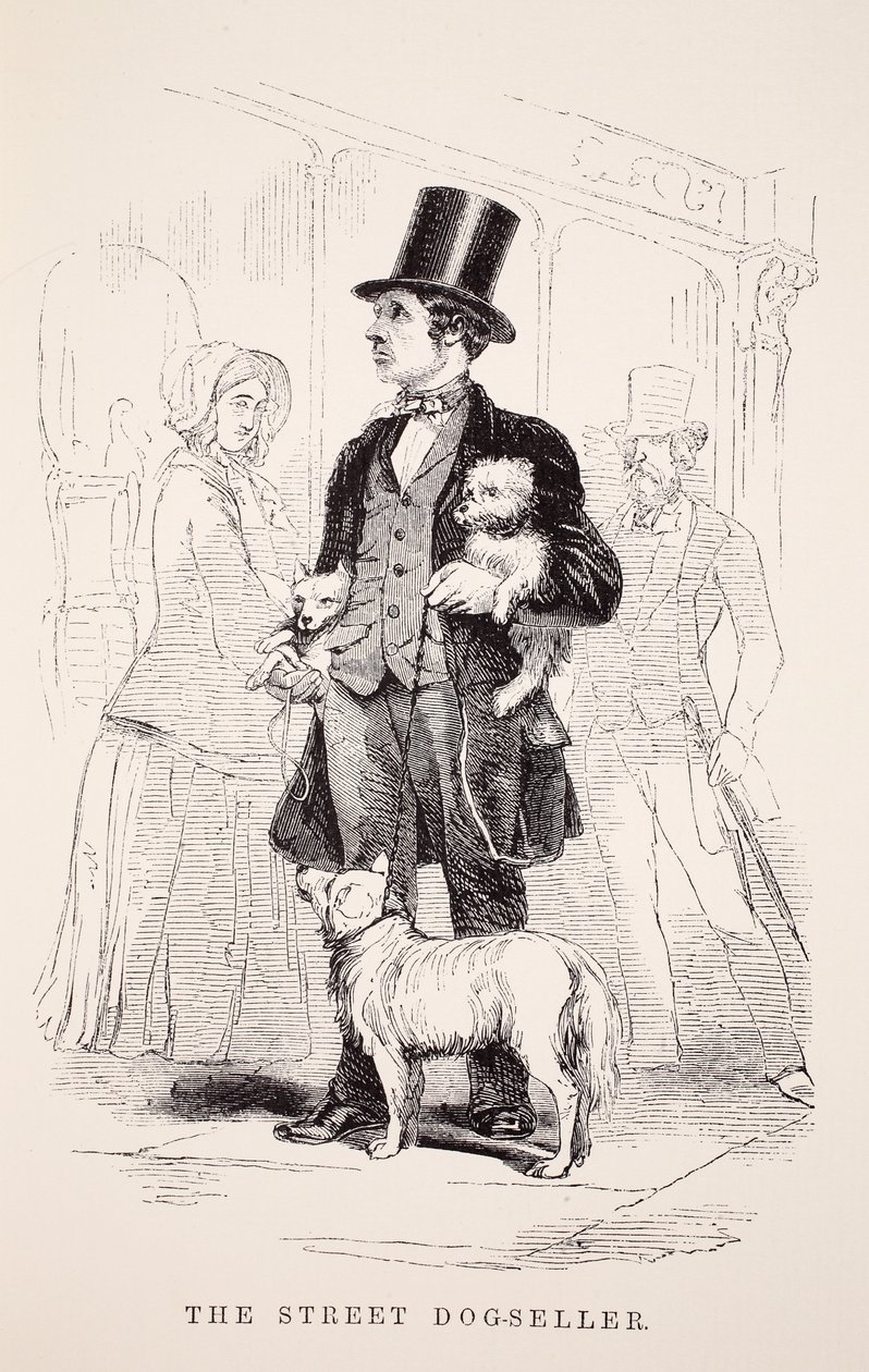 街头狗卖家，来自伦敦工党和伦敦穷人的插图由Henry Mayhew，酒吧。 1862年 作者 英语学校