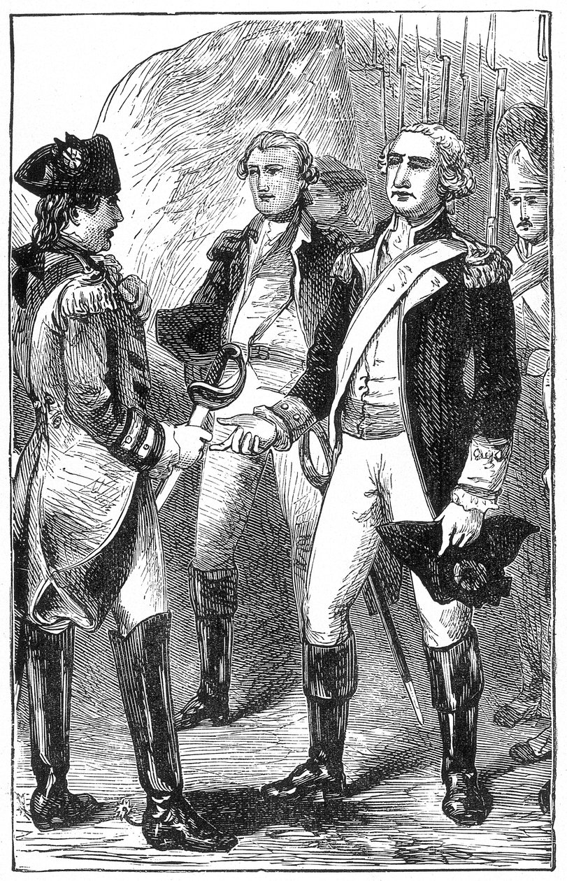 康沃利斯投降，来自法国历史，Emile de Bonnechose，由Ward，Lock and Co出版，伦敦 作者 英语学校