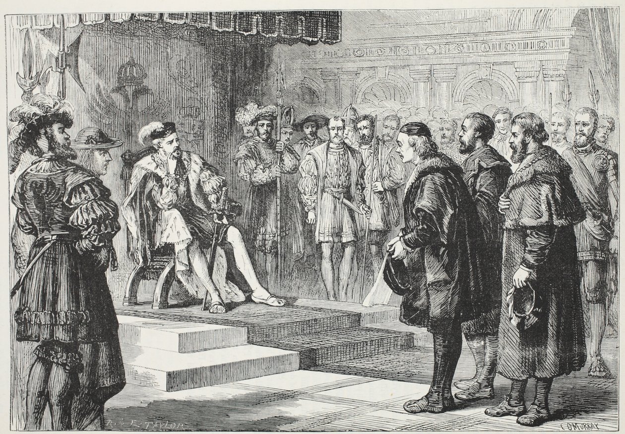皇帝查尔斯之前的三位新教大使，詹姆斯·艾特肯·威利（James Aitken Wylie，1808-1890）的新教历史插图。 1878年 作者 英语学校