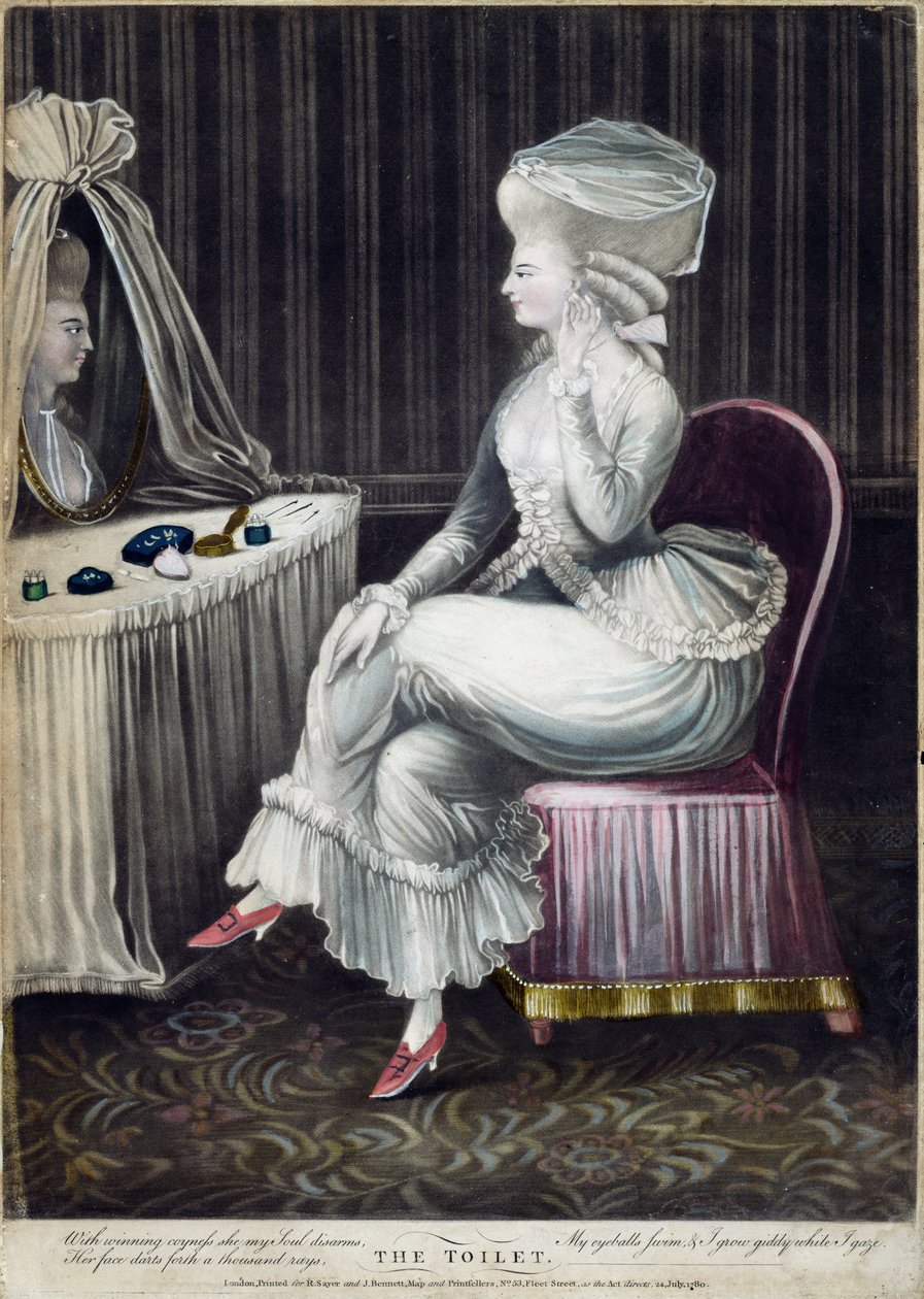 厕所，酒吧。作者：Robert Sayer和J. Bennett，1780年（mezzotint雕刻） 作者 英语学校