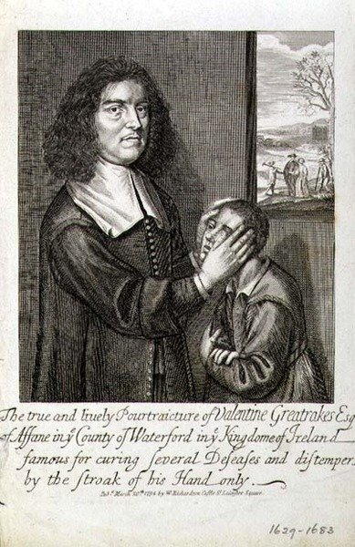 瓦伦丁-格雷克斯的真实而生动的漫画。(1629-1683)，由W. Richardson出版，伦敦 作者 英语学校
