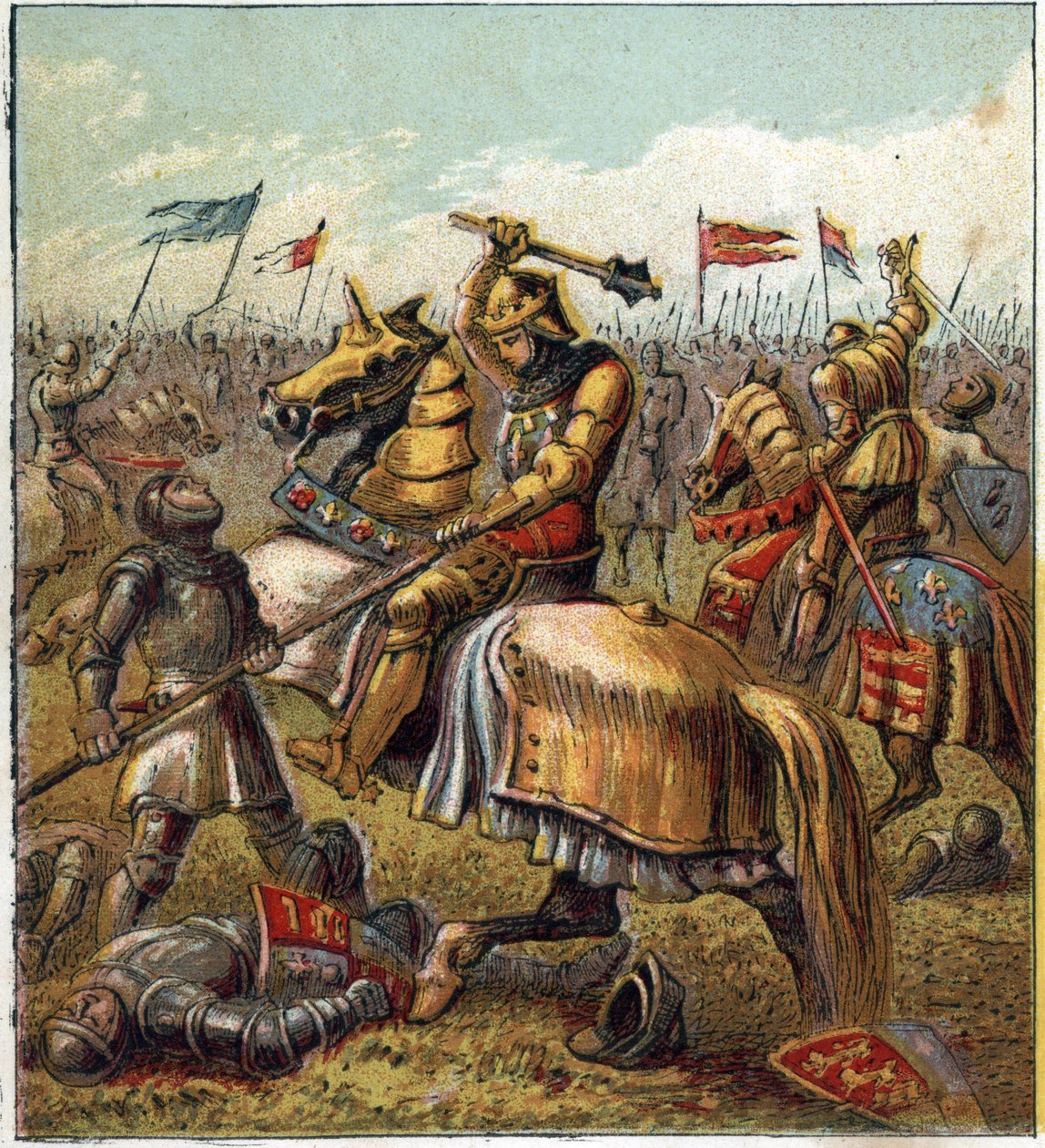 双玫瑰战争（1455-1485）。约克王室和兰开斯特王室之间的战斗。英国国王爱德华三世（1327-1377）的继承人分成两个分支所产生的英国内战的图解。罗斯战争 作者 英语学校