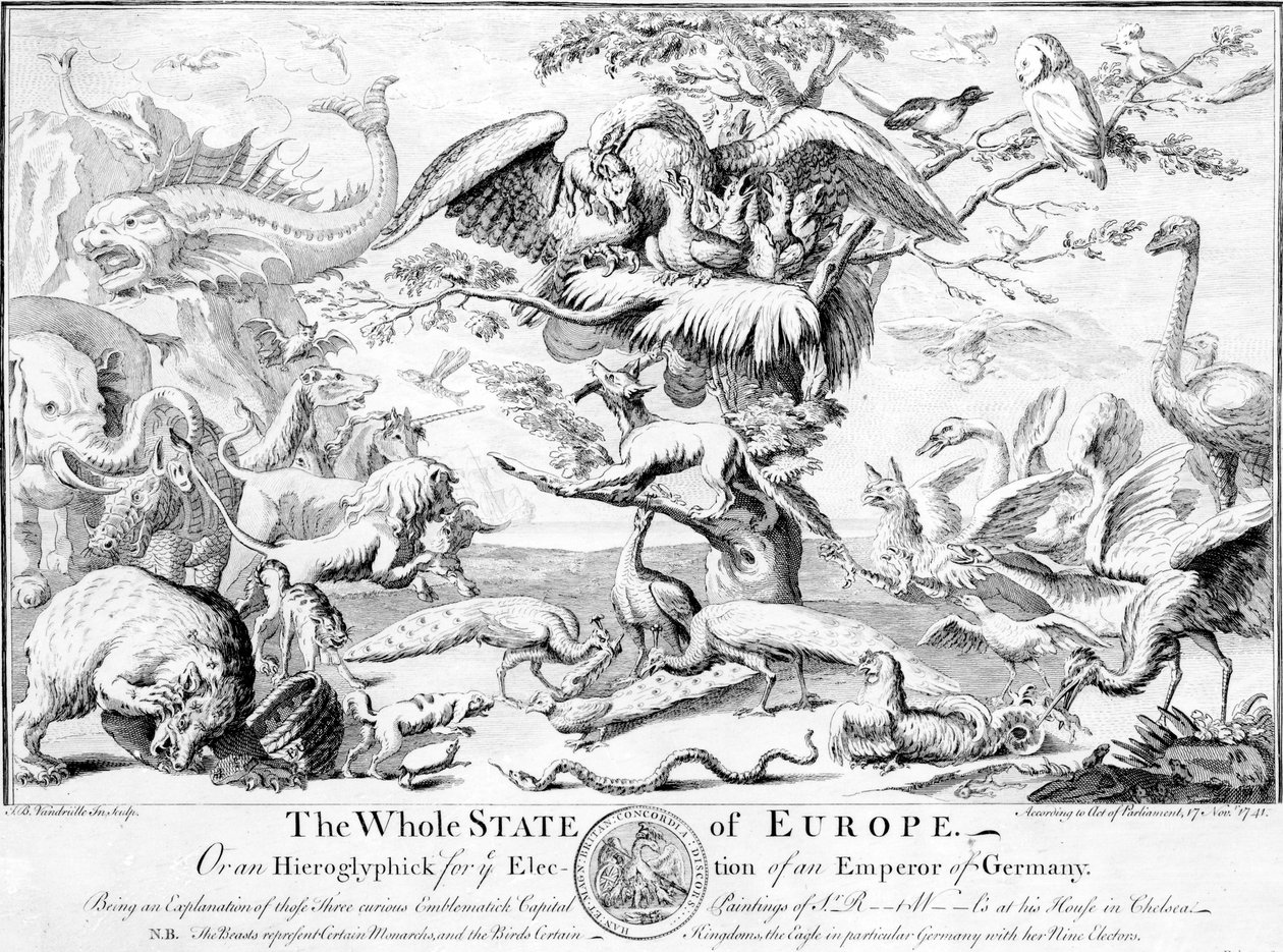 整个欧洲国家，或1741年选举德国皇帝的象形文字 作者 英语学校
