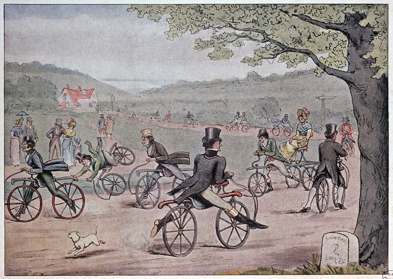 The bicycle in 1819 - from an English print of the time 作者 英语学校