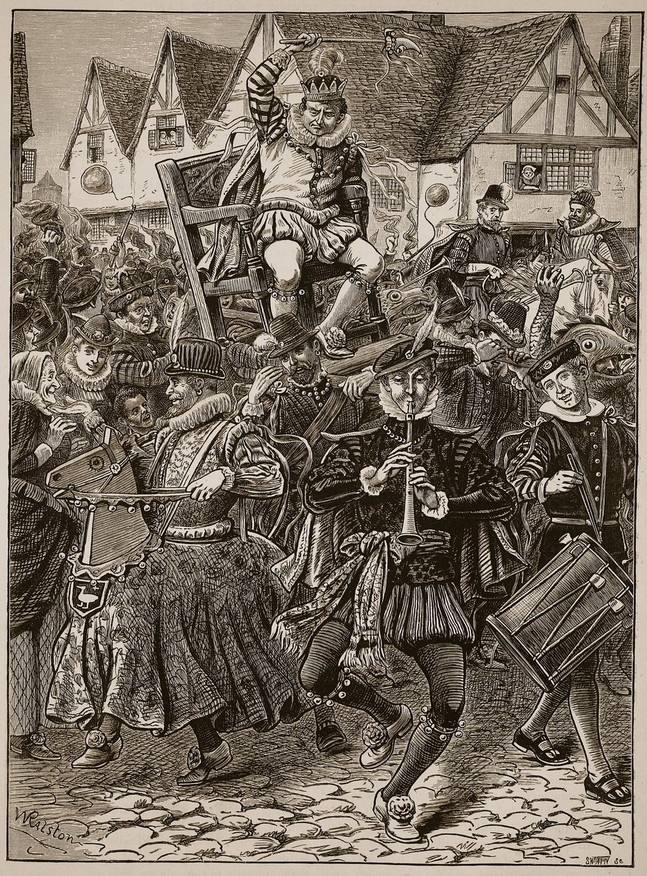 我的沉闷之王的嬉闹，插图来自卡塞尔斯画报英国历史（棕褐色照片） 作者 英语学校