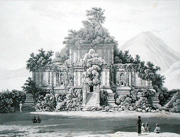 布兰巴南的大寺庙，板块35来自托马斯-斯坦福-莱佛士（1781-1826）的《爪哇历史》第二卷，1817年出版（石版画）。 作者 英语学校