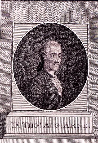 托马斯-奥古斯丁-阿尔内（1710-78）（雕刻）。 作者 英语学校