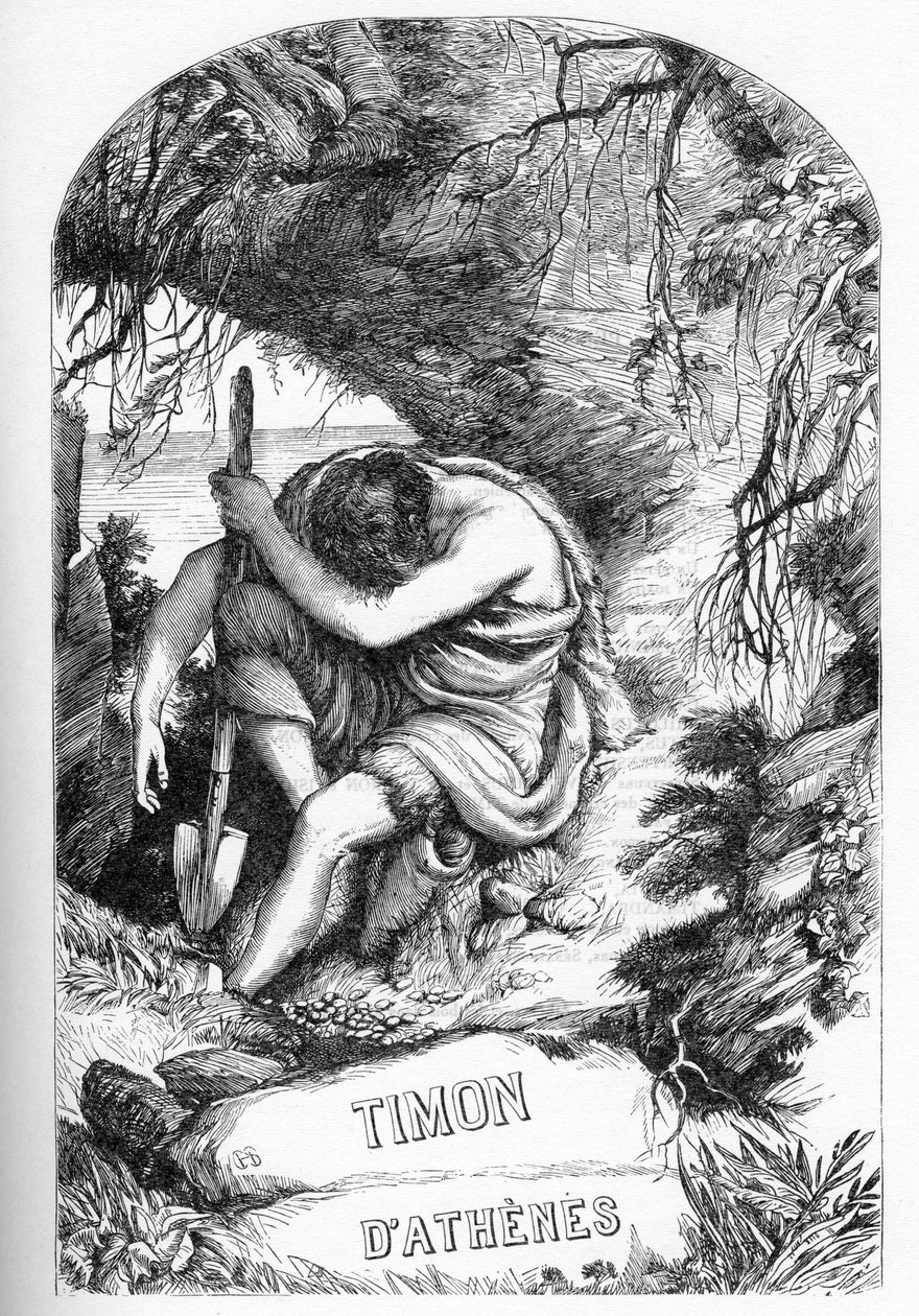 Timon of Athens (The Life of Tymon of Athens) - Illustration in “” Completes de William Shakespeare””” 1866 - The illustrations and general form of this edition are borrowed from Cassell