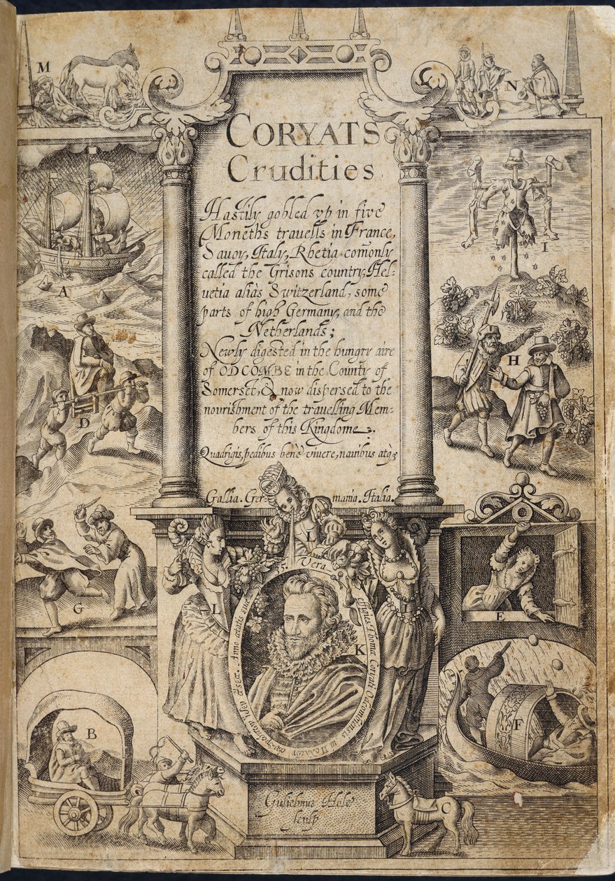 托马斯-科里亚特的作品《Coryats Crudities Hastily gobled vp in five Moneth trauells... 》扉页 作者 英语学校
