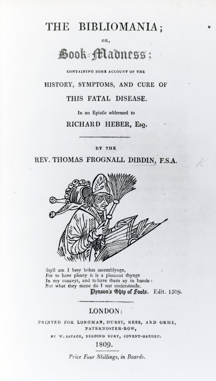 牧师骚扰牧师抄本Thomas Frognall Dibdin，1809年出版（印刷纸） 作者 英语学校