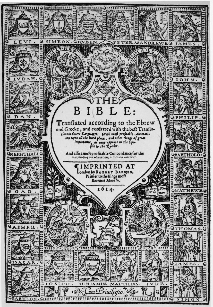 1614年日内瓦圣经英文译本的标题页 作者 英语学校
