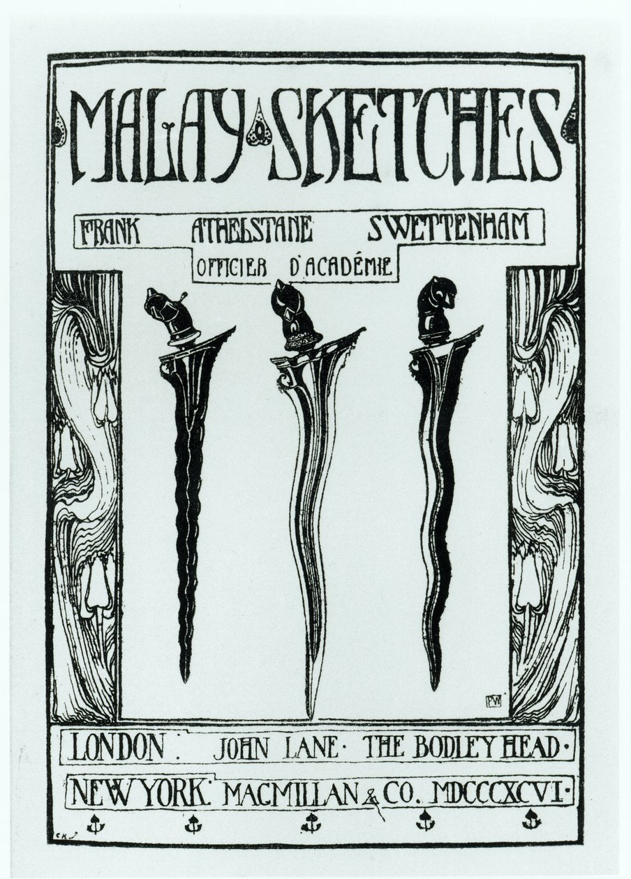 Frank Athelstane Swettenham的马来草图的标题页，1896年出版 作者 英语学校