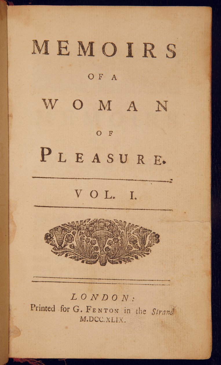 约翰·克莱兰德（John Cleland）的“女人的回忆录”的标题页 作者 英语学校
