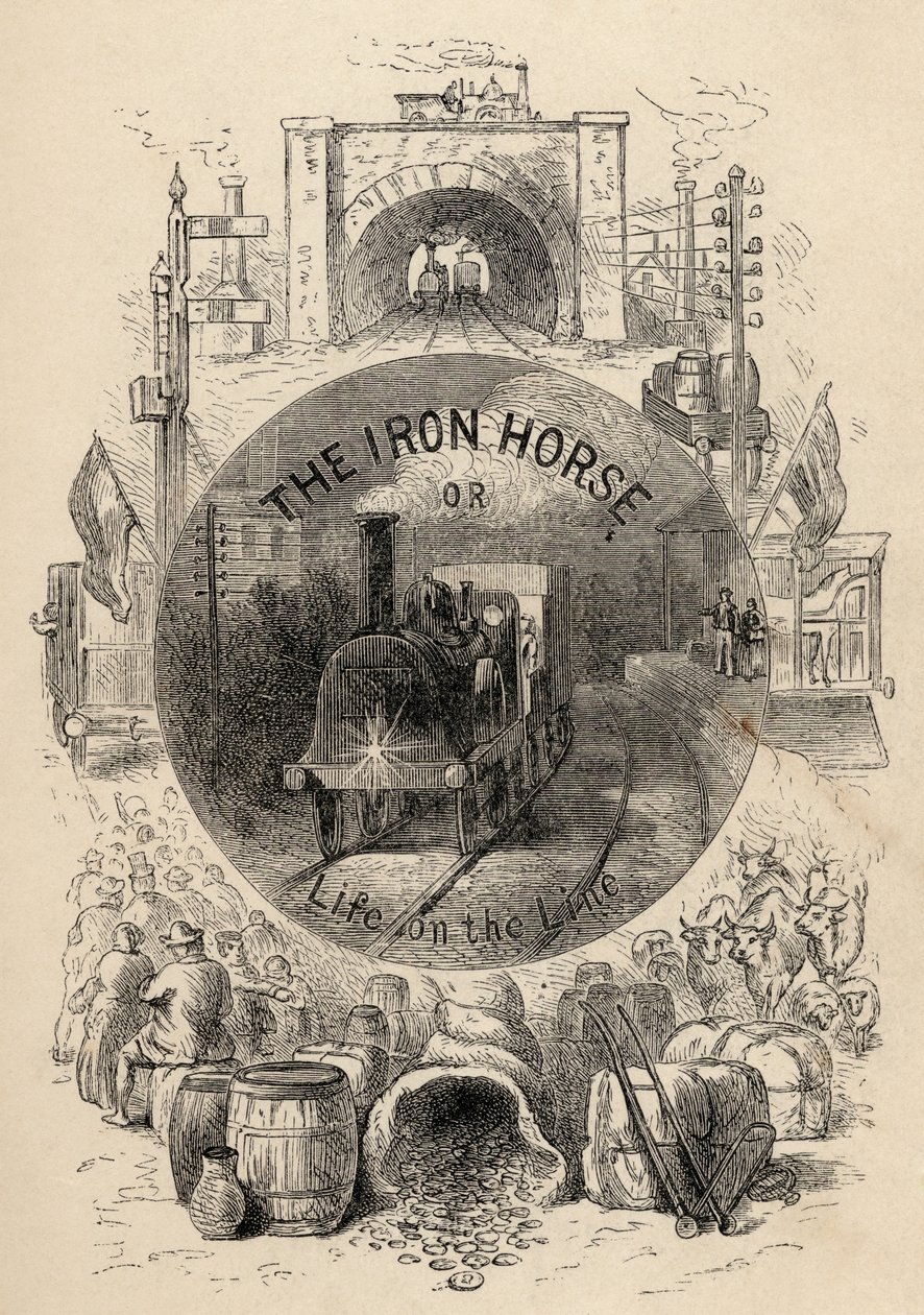 RM Ballantyne的铁马或生命在线的标题页，1884年出版 作者 英语学校