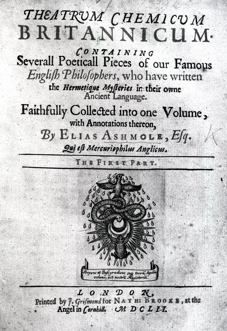 剧院化学指标对英国埃利亚斯阿什莫尔，1652（打印） 作者 英语学校