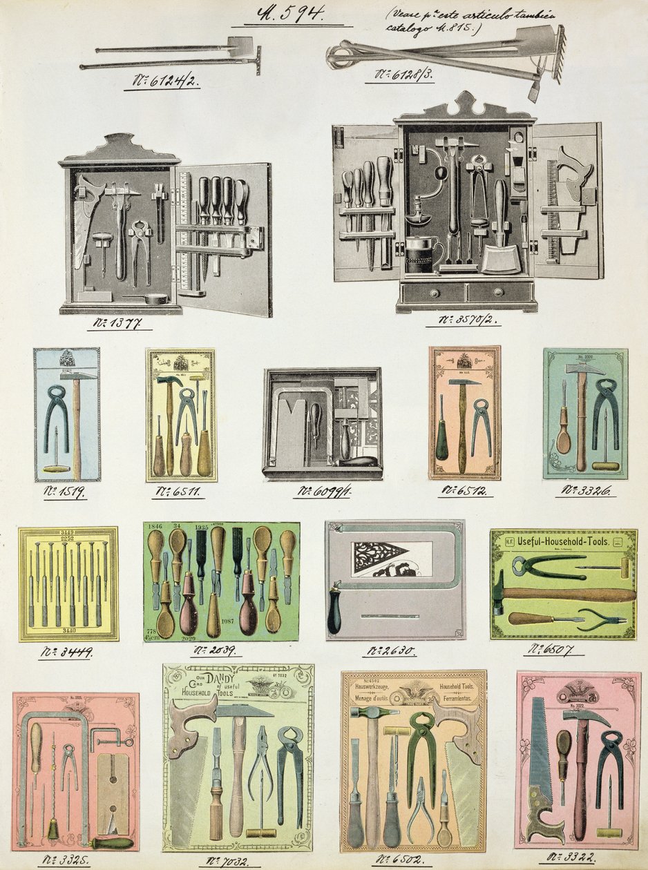 工业和工具箱来自国内货物和配件的贸易目录，c.1890-1910 作者 英语学校