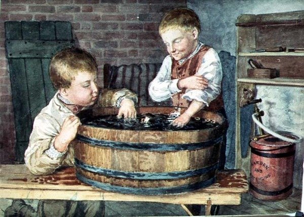 玩具船，约1880年（纸上水彩）。 作者 英语学校