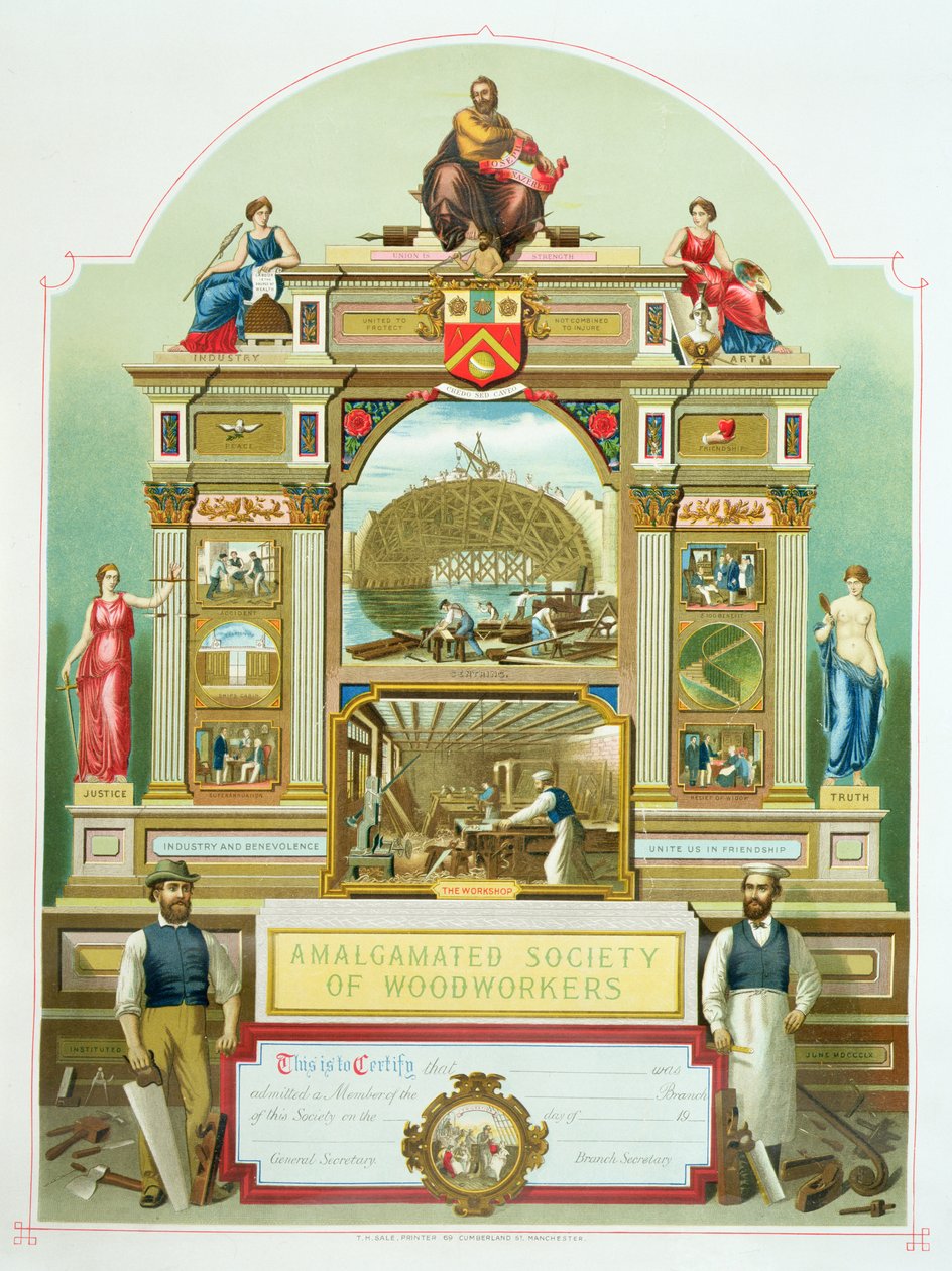 1860年合并木工协会的贸易标志 作者 英语学校