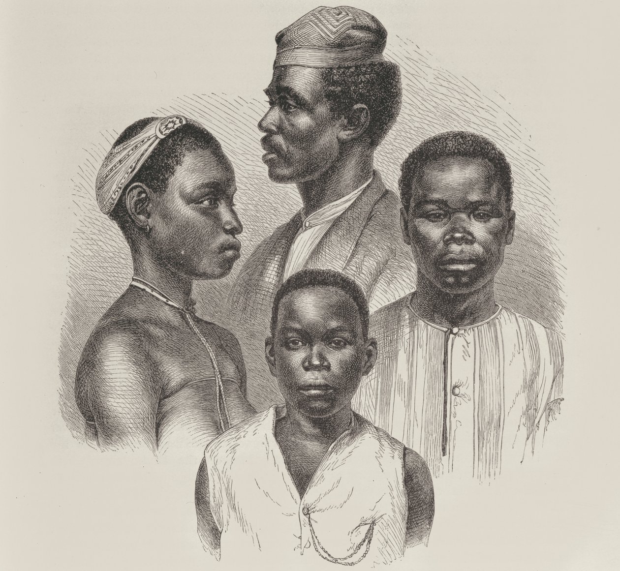 来自Loango Coast的类型，来自人类历史，第三卷，由Friedrich Ratzel教授，1898年 作者 英语学校