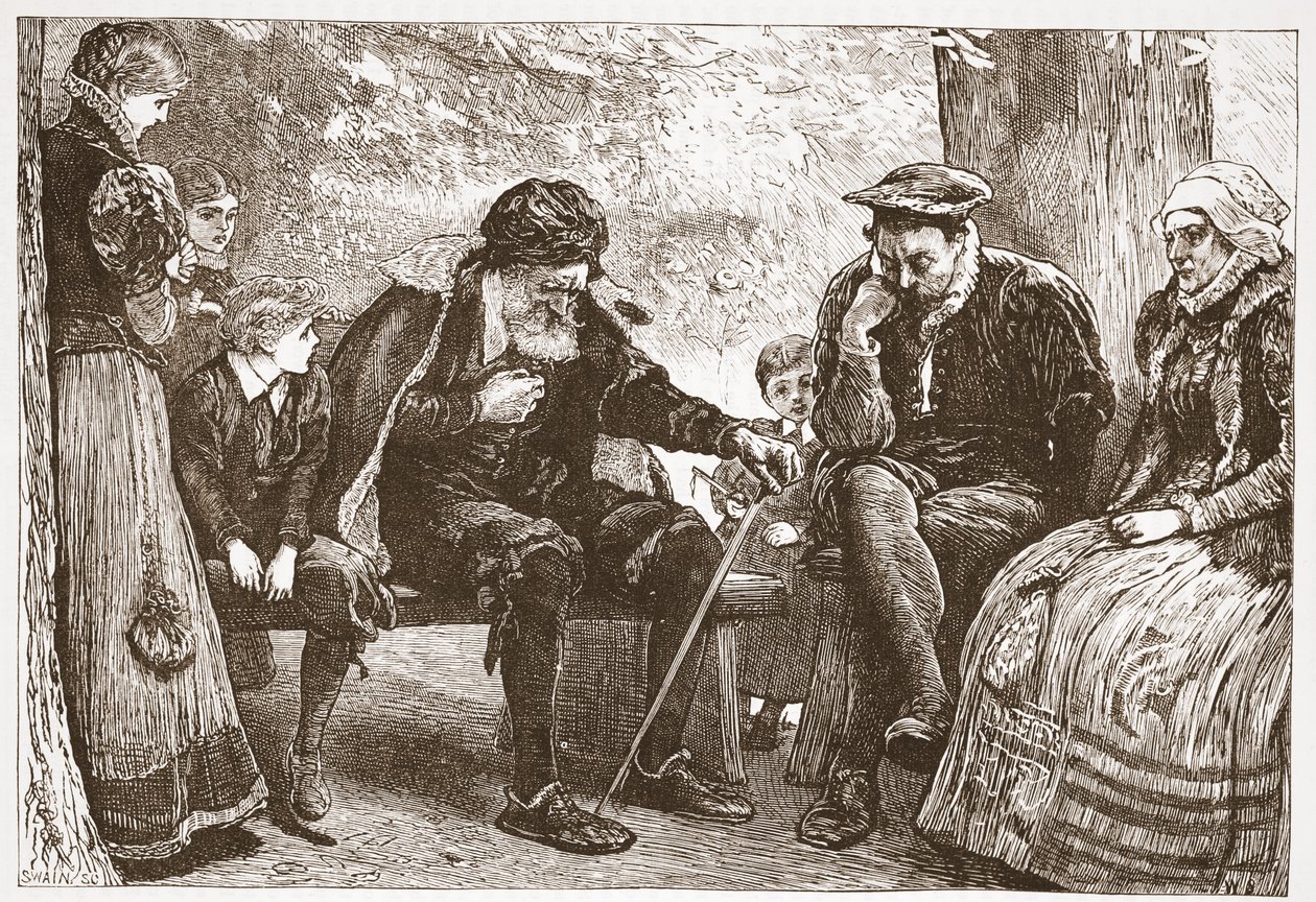 在林登树下，James Aitken Wylie（1808-1890），酒吧的新教历史插图。 1878年 作者 英语学校