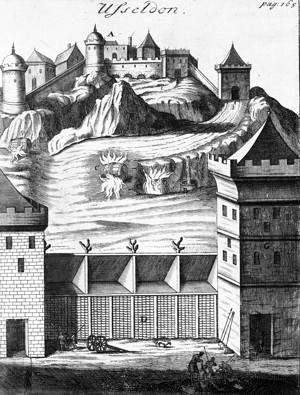 Usseldon，插图来自&39;Julius Caesar对高卢战争的评论，以及与Pompey的内战&39;由Martin Bladen翻译成英文，出版于1706年 作者 英语学校