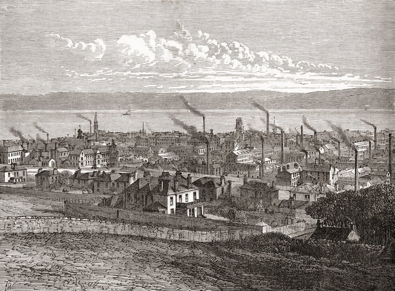 苏格兰邓迪风景，选自《世界城市》，约 1893 年出版（印刷品） 作者 英语学校