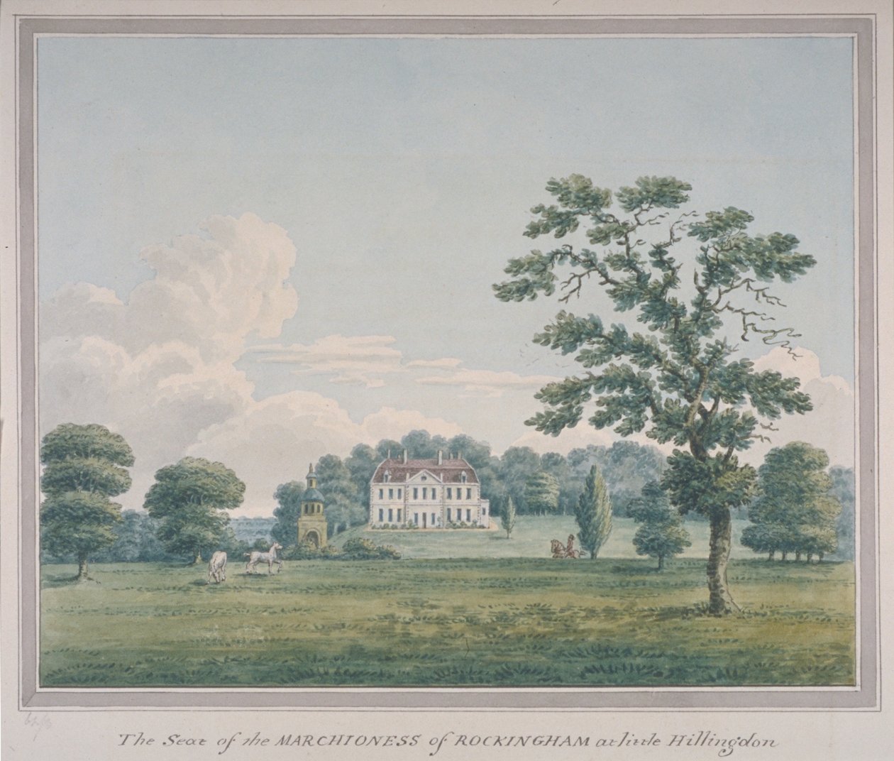 Hillingdon House的视图，1820年（纸上的wc） 作者 英语学校