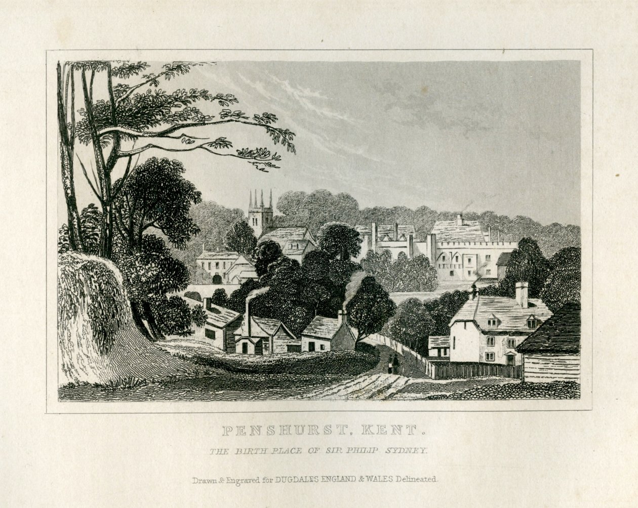 Penshurst，肯特，c.1840看法 作者 英语学校