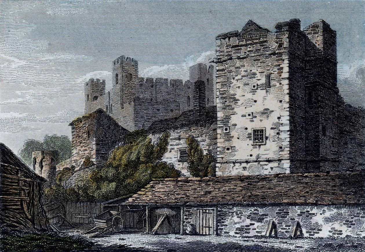 罗切斯特城堡，肯特看法。 c.1830 作者 英语学校