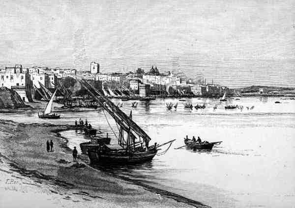 意大利塔兰托的景色，出自《地中海风景画》第三卷，由卡塞尔公司出版。Ltd.出版。 作者 英语学校