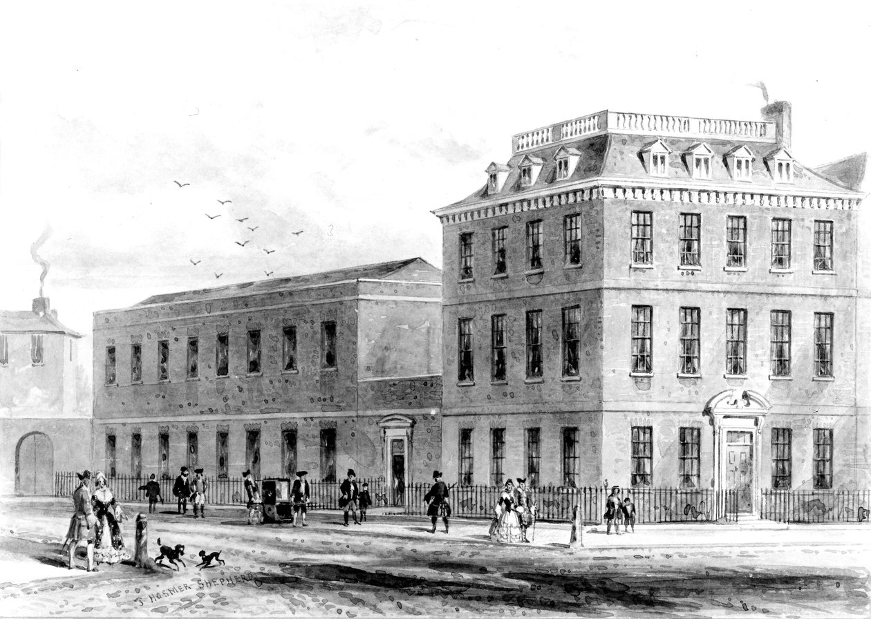 1850年Soho广场东侧的视图 作者 英语学校