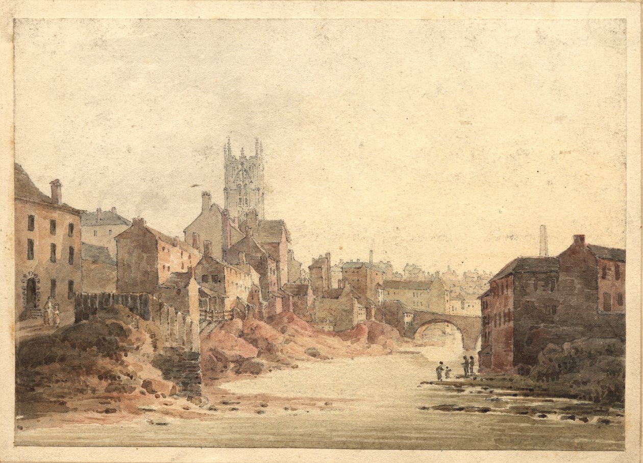 观看河Irwell，曼彻斯特，1820-30（纸上wc） 作者 英语学校
