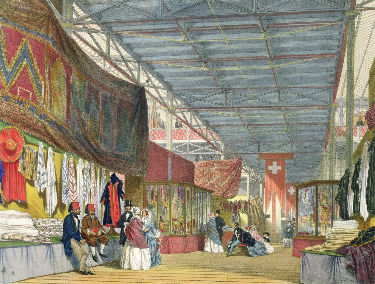 突尼斯展台的视图，在1851年的大展，来自Dickinsons综合图片 作者 英语学校