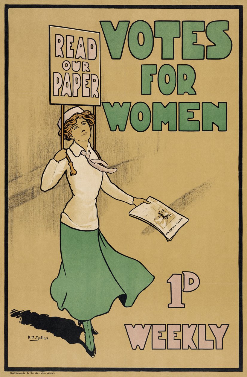 妇女投票》，选自《女权主义者》，1912 年出版（彩色石版印刷）。 作者 英语学校