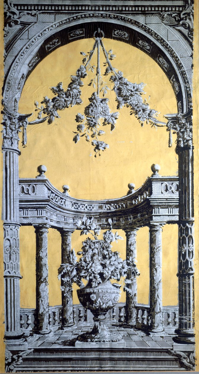 Wallpaper，c.1790 Chiaroscuro from woodblock，from Bourton-on-the-Water 作者 英语学校