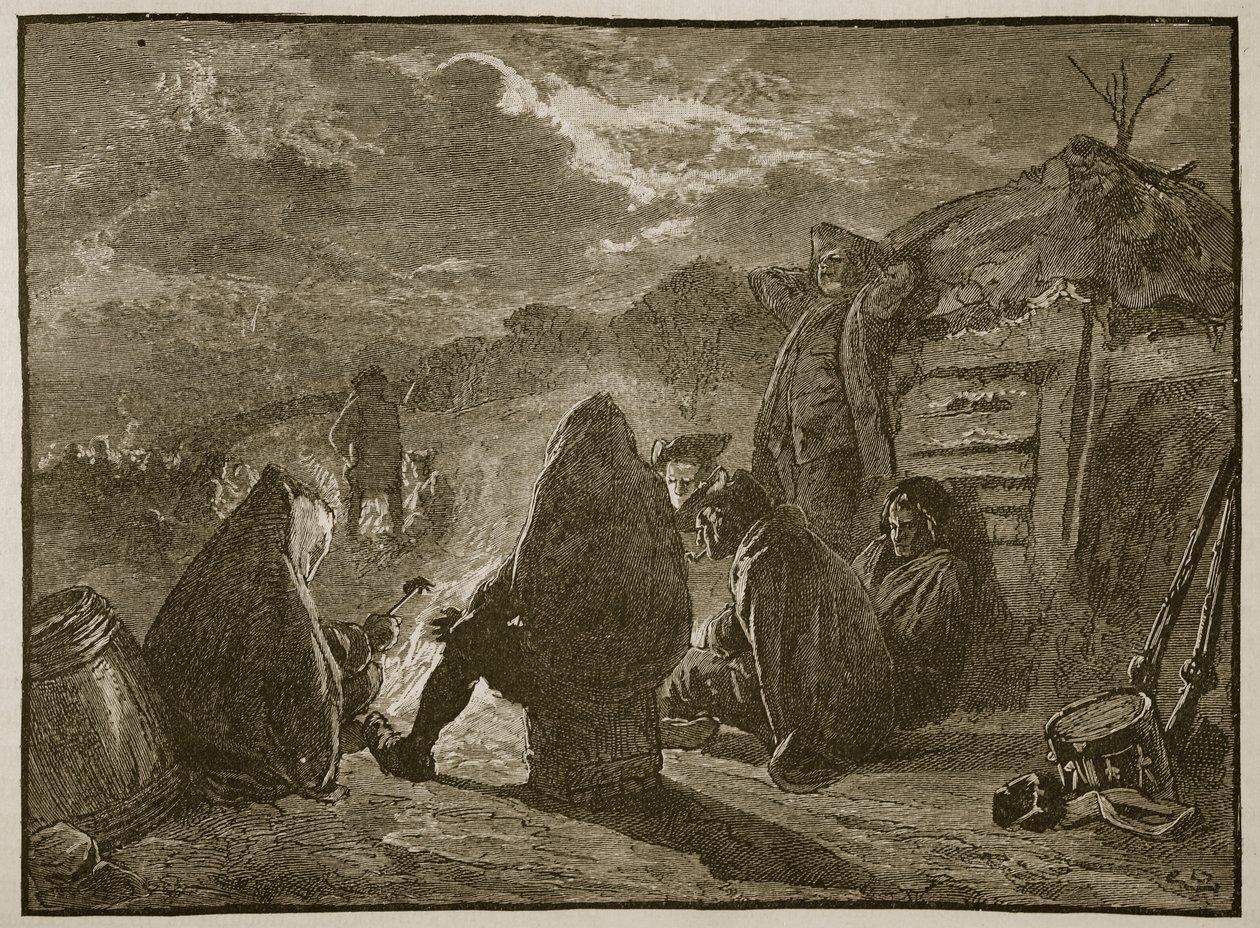 华盛顿在福吉谷的篝火旁，卡塞尔斯画报英国历史（插图） 作者 英语学校