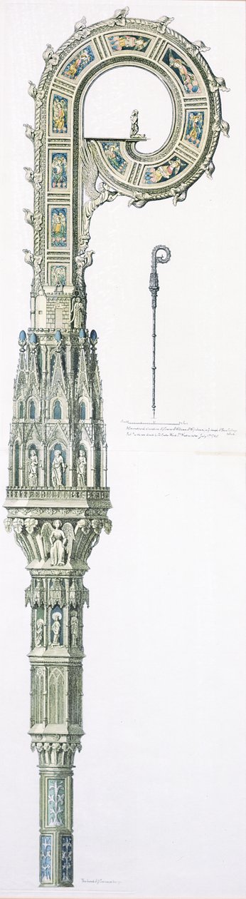 William of Wykehams Crozier，酒吧。作者：Jonathan Carter，1785年7月1日（手工彩色雕刻） 作者 英语学校