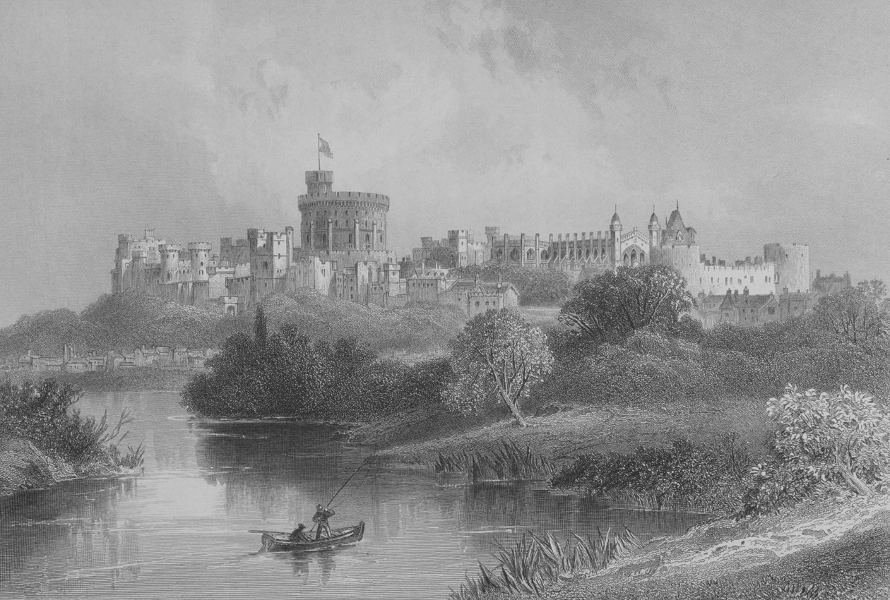 温莎城堡，来自地理画廊的牧师托马斯米尔纳，出版于1880年 作者 英语学校