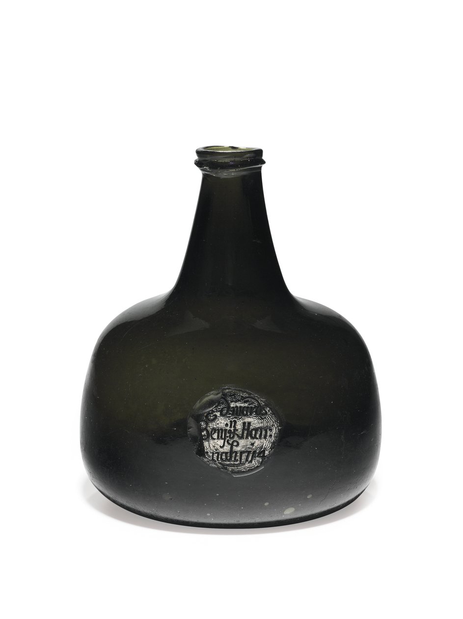 带瓶口和底脚的槌状葡萄酒瓶，1714年 作者 英语学校